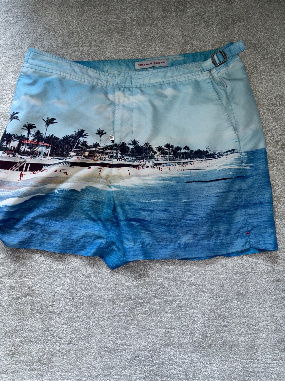 Orlebar Brown Light Blue Scenic Print Swim Shorts